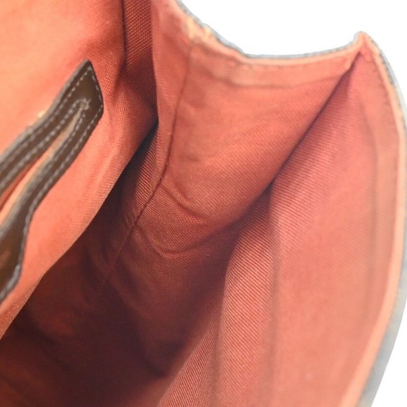 LOUIS VUITTON Logo Soho Backpack Bag Damier Ebene Leather Brown - Picture 15 of 16